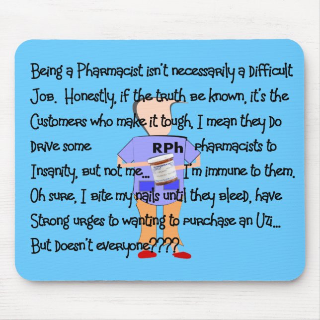 Pharmacist Gifts "Brink of Insanity" Story Art Mouse Pad (Front)