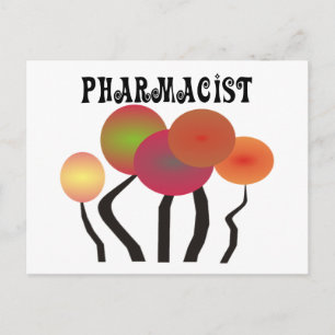 Pharmacist Gifts Whimsical Trees Design Postcard