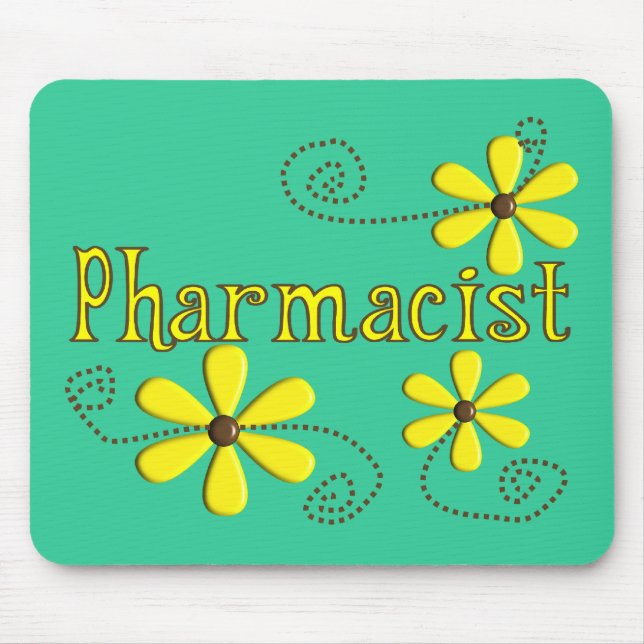 Pharmacist Gifts, Yellow Daisies Mouse Pad (Front)
