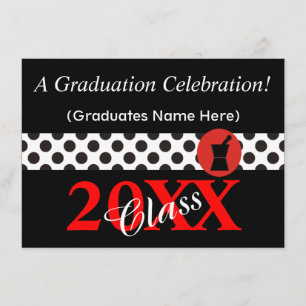 Pharmacist Graduation Invitations Black and Red