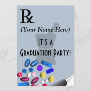 Pharmacist Graduation Invitations Rx Pad Design