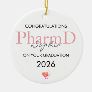 Pharmacist Graduation Personalised Name Year Ceramic Tree Decoration
