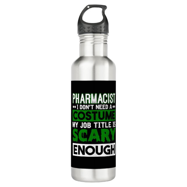 Pharmacist Halloween Costume Pharmacy Technician 710 Ml Water Bottle (Front)