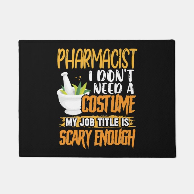 Pharmacist Halloween Costume Pharmacy Technician  Doormat (Front)