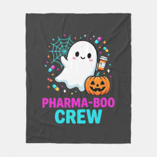 Pharmacist Halloween Pharma-Boo Crew Ghost Design_ Fleece Blanket