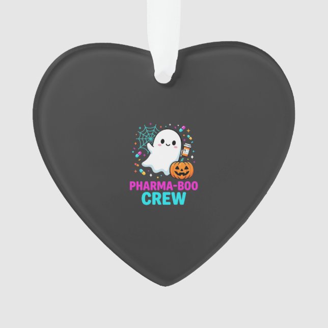 Pharmacist Halloween Pharma-Boo Crew Ghost Design_ Ornament (Front)