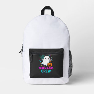 Pharmacist Halloween Pharma-Boo Crew Ghost Design_ Printed Backpack