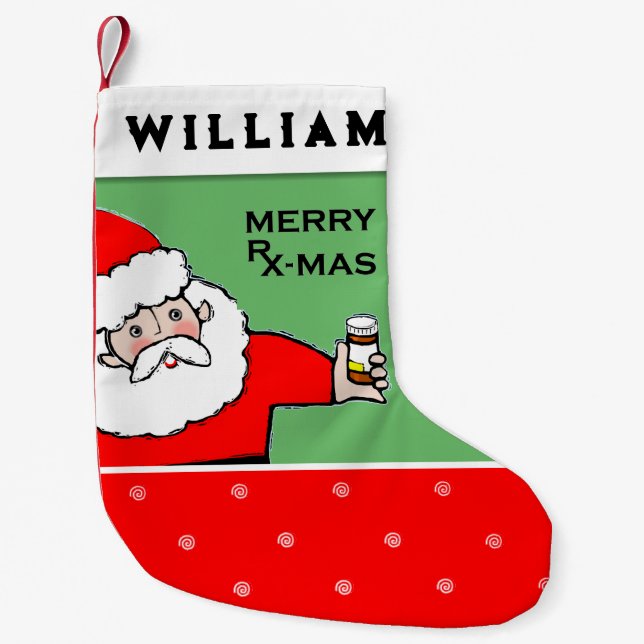Pharmacist Holiday Gift Small Christmas Stocking (Front)