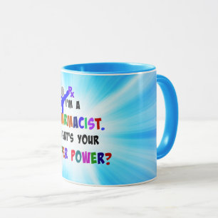 Pharmacist humour, colourful design mug