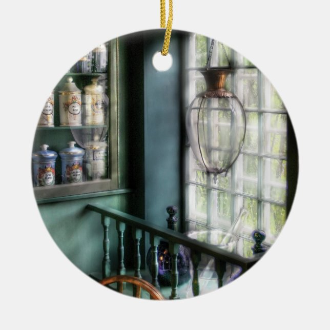 Pharmacist - In a Pharmacists window Ceramic Tree Decoration (Front)