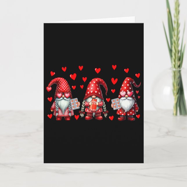 Pharmacist Job Team Three Gnomes Valentine's Day C Card (Front)