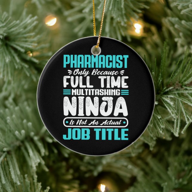 Pharmacist Job Title Profession Funny Pharmacy Ceramic Tree Decoration (Tree)