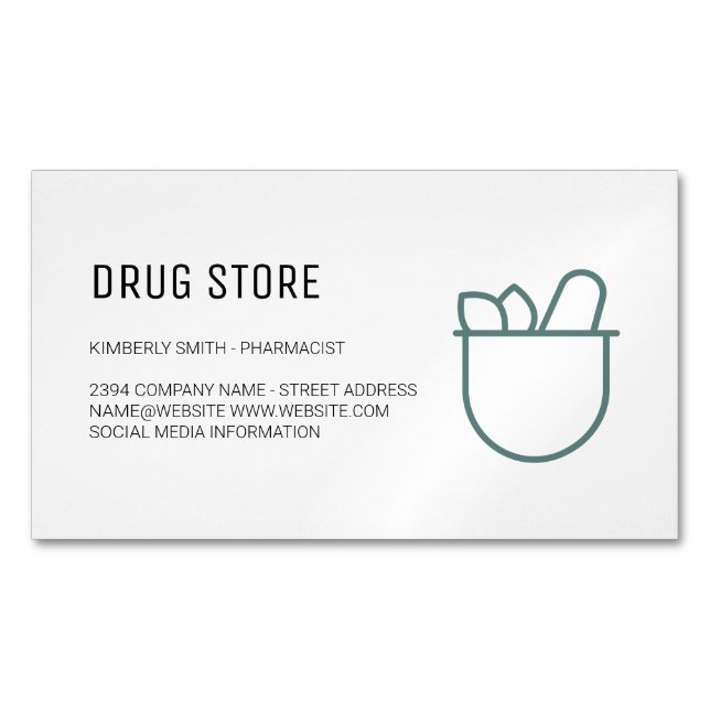 Pharmacist | Medicine Magnetic Business Card (Front)