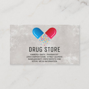 Pharmacist Medicine Pill Opened Logo Business Card
