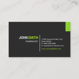 Pharmacist - Modern Twill Grid Business Card