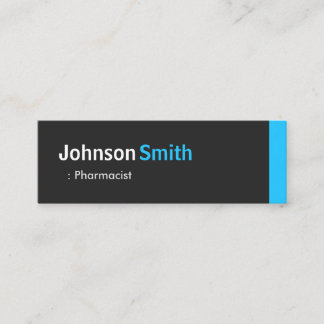 Pharmacist - Personal Aqua Blue Mini Business Card