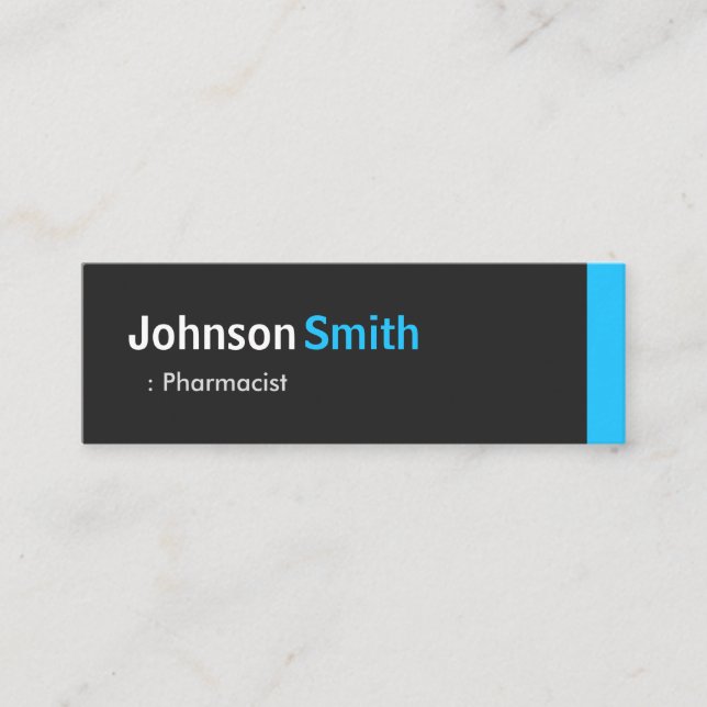 Pharmacist - Personal Aqua Blue Mini Business Card (Front)