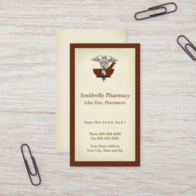 Pharmacist Pharmacy Business Card (Front/Back In Situ)