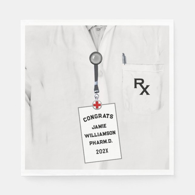 Pharmacist Pharmacy School Graduation Napkin (Front)