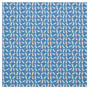 Pharmacist Prescription Bottles Navy Fabric
