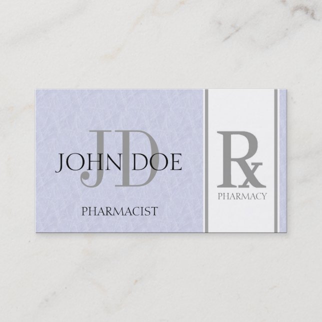 Pharmacist/Prescription Pharmacy Light Sky Blue Business Card (Front)