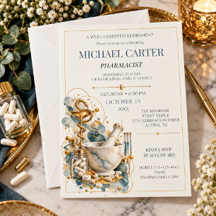 Pharmacist Retirement Years of Service Celebration Invitation