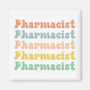 Pharmacist Retro Groovy Pharmacy Magnet