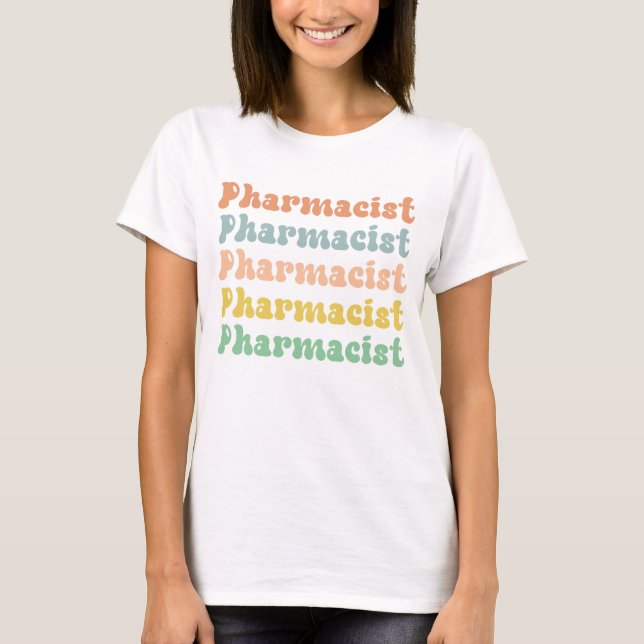 Pharmacist Retro Groovy Pharmacy T-Shirt (Front)