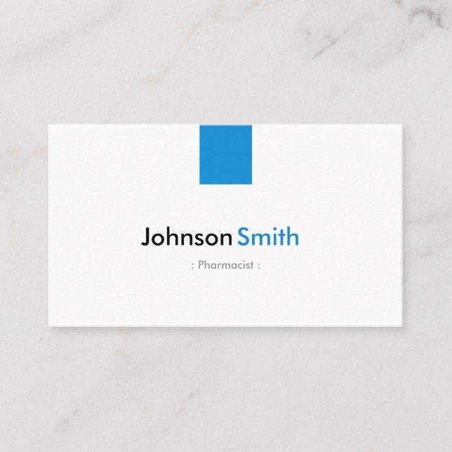 Pharmacist - Simple Aqua Blue Business Card (Front)