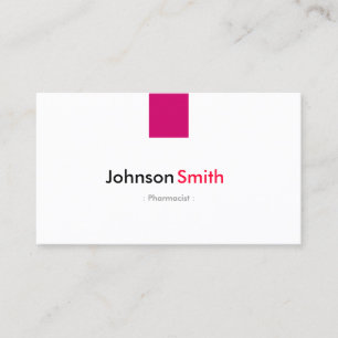Pharmacist - Simple Rose Pink Business Card
