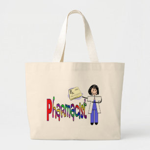 Pharmacist stick people tote bag