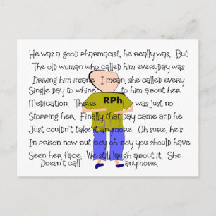 PHARMACIST Story ARt "He Lost it!" Postcard