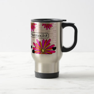 Pharmacist Whimsical Flowers Travel Mug