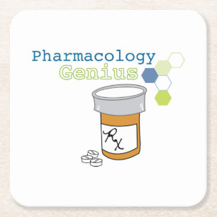 Pharmacology Genius Square Paper Coaster