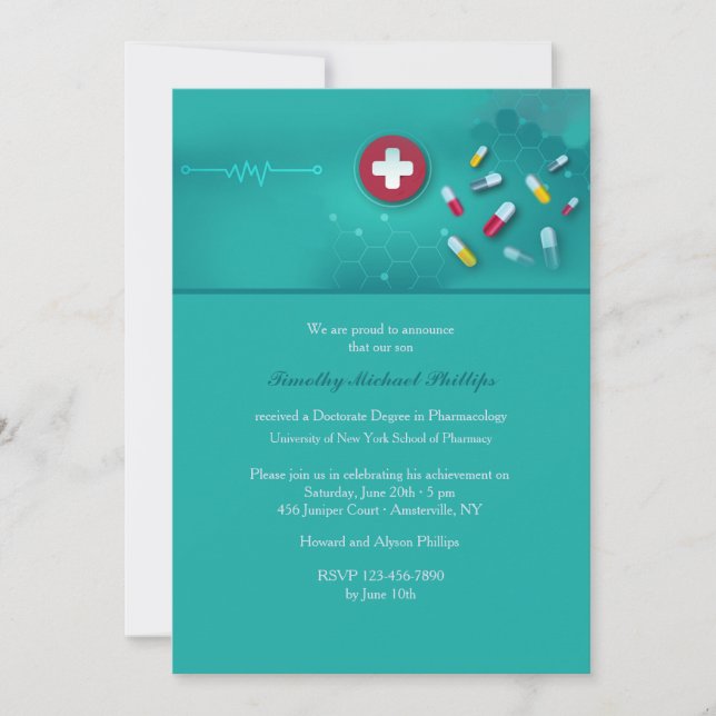 Pharmacology Graduation Invitation (Front)