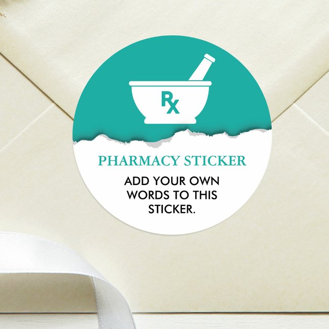 Pharmacology Mortar and Pestle Symbol Customised Classic Round Sticker (Creator Uploaded)