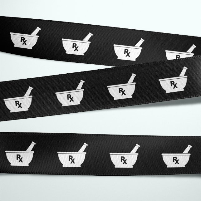 Pharmacology Mortar and Pestle Symbol Grosgrain Ribbon (Creator Uploaded)