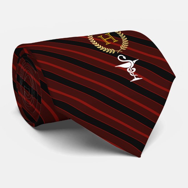 Pharmacology Professional Framed Monogram Red Tie (Rolled)