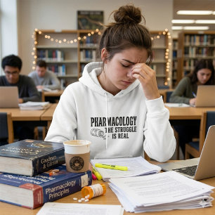Pharmacology The Struggle Is Real Funny Pharmacy Hoodie