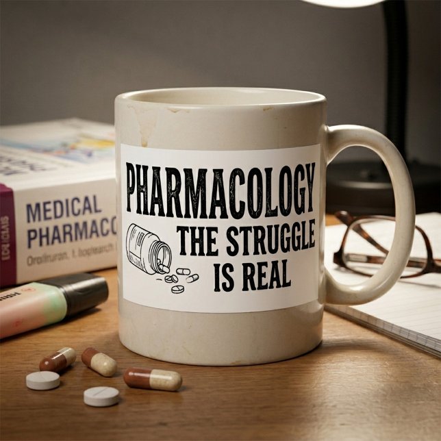 Pharmacology The Struggle Is Real Funny Pharmacy  Rectangular Sticker (Creator Uploaded)