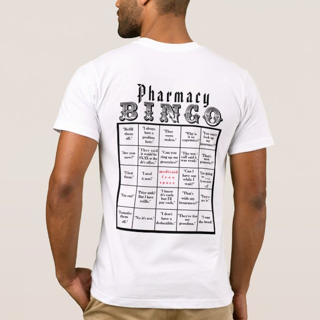 Pharmacy Bingo T-Shirt (Back)