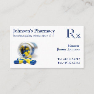 Pharmacy Business Card Pharmacist