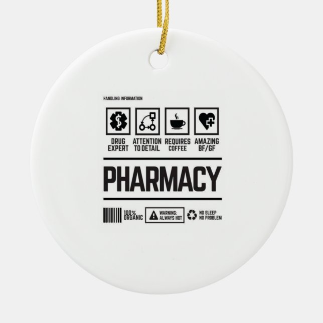 pharmacy ceramic tree decoration (Front)