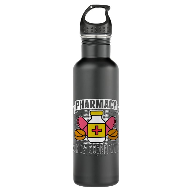Pharmacy Chaos Coordinator Technician Pharmacist 710 Ml Water Bottle (Front)