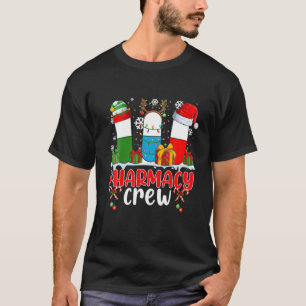 Pharmacy Crew Christmas Funny Three Pills ELF Rein T-Shirt