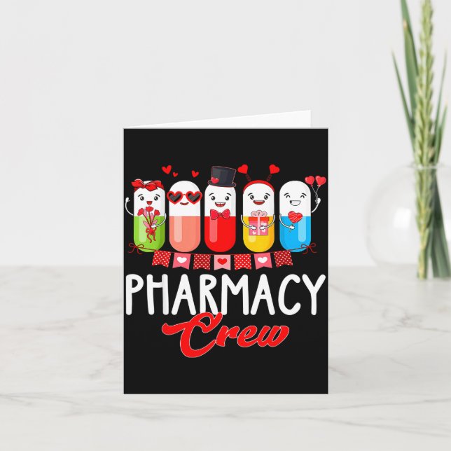 Pharmacy Crew Nurse Valentines Day Pharmacist Tech Card (Front)