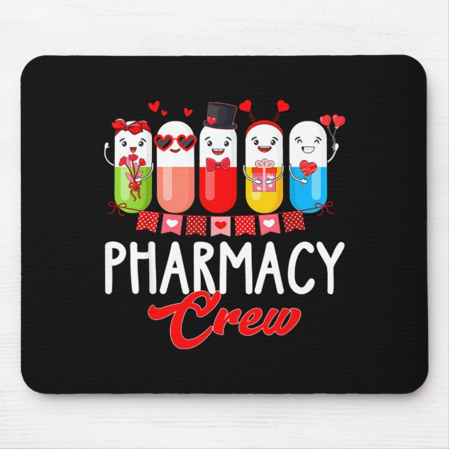 Pharmacy Crew Nurse Valentines Day Pharmacist Tech Mouse Pad (Front)
