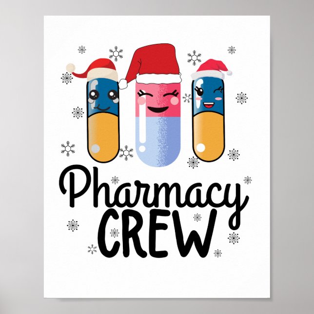 Pharmacy Crew. Pharmacist Christmas T-Shirt Poster (Front)