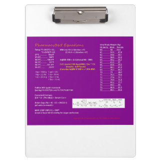 Pharmacy Equations Clipboard
