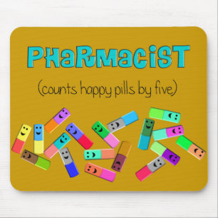 Pharmacy "Happy Pills" Design Mouse Pad